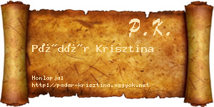 Pádár Krisztina névjegykártya