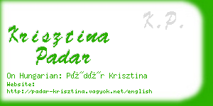 krisztina padar business card